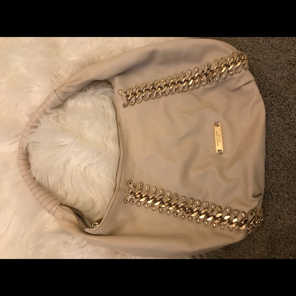 Michael Kors white leather handbag